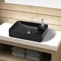 Lavabo de cerámica con agujero para grifo negro de vidaXL, Lavabos - Ref: Foro24-141935, Precio: 74,68 €, Descuento: %