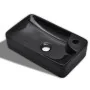 Lavabo de cerámica con agujero para grifo negro de vidaXL, Lavabos - Ref: Foro24-141935, Precio: 74,68 €, Descuento: %
