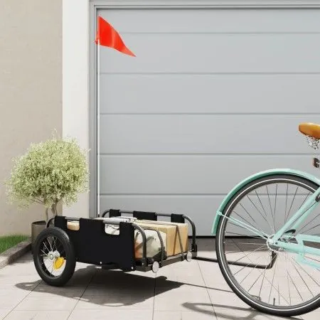 Bicycle cargo trailer iron and black Oxford cloth by vidaXL, Bicycle trailers - Ref: Foro24-94164, Price: 78,67 €, Discount: %