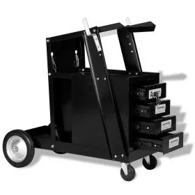 Schweißwagen mit 4 schwarzen Schubladen von vidaXL, Werkzeugschränke - Ref: Foro24-142363, Preis: 115,14 €, Rabatt: %