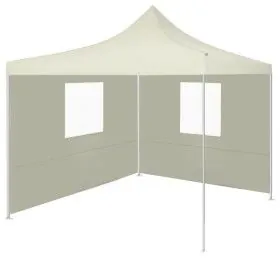 Professional folding tent with 2 cream-colored steel walls 2x2m by vidaXL, Tents and gazebos - Ref: Foro24-48881, Price: 96,8...