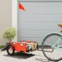 Fahrradanhänger aus Eisen und orangefarbenem Oxford-Stoff von vidaXL, Fahrradanhänger - Ref: Foro24-94159, Preis: 77,63 €, Ra...