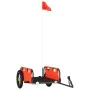 Fahrradanhänger aus Eisen und orangefarbenem Oxford-Stoff von vidaXL, Fahrradanhänger - Ref: Foro24-94159, Preis: 77,63 €, Ra...