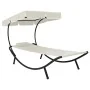 Outdoor lounger with cream white canopy and pillow by vidaXL, Loungers - Ref: Foro24-48077, Price: 90,64 €, Discount: %