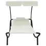 Tumbona de exterior con dosel y almohada blanco crema de vidaXL, Tumbonas - Ref: Foro24-48077, Precio: 90,64 €, Descuento: %