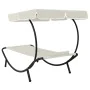 Tumbona de exterior con dosel y almohada blanco crema de vidaXL, Tumbonas - Ref: Foro24-48077, Precio: 90,64 €, Descuento: %