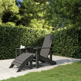 Silla de jardín Adirondack con reposapiés HDPE antracita de vidaXL, Sillas de jardín - Ref: Foro24-318646, Precio: 206,75 €, ...