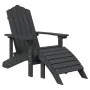 Silla de jardín Adirondack con reposapiés HDPE antracita de vidaXL, Sillas de jardín - Ref: Foro24-318646, Precio: 206,75 €, ...