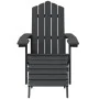 Silla de jardín Adirondack con reposapiés HDPE antracita de vidaXL, Sillas de jardín - Ref: Foro24-318646, Precio: 206,75 €, ...