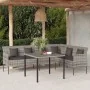 Sofá de jardín en forma de L con cojines ratán sintético gris de vidaXL, Sofás de exterior - Ref: Foro24-362337, Precio: 257,...