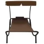 Outdoor lounger with canopy and brown pillow by vidaXL, Loungers - Ref: Foro24-48078, Price: 85,95 €, Discount: %