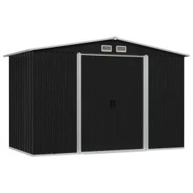 Caseta de jardín de acero gris antracita 257x205x178 cm de vidaXL, Cobertizos - Ref: Foro24-47030, Precio: 337,49 €, Descuent...