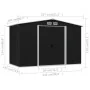 Caseta de jardín de acero gris antracita 257x205x178 cm de vidaXL, Cobertizos - Ref: Foro24-47030, Precio: 337,49 €, Descuent...