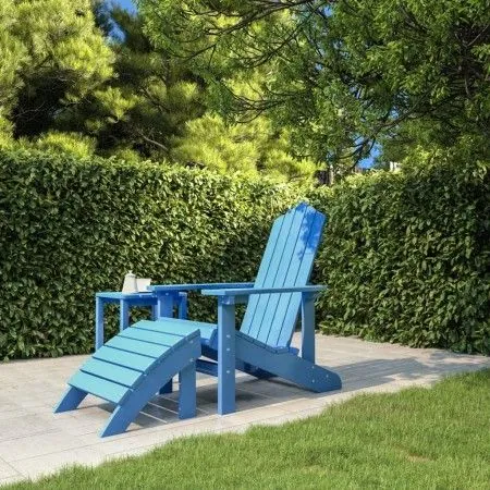 Silla de jardín Adirondack con reposapiés HDPE azul agua de vidaXL, Sillas de jardín - Ref: Foro24-318648, Precio: 207,20 €, ...