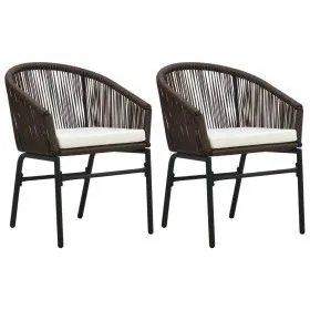Sillas de jardín 2 unidades ratán sintético marrón de vidaXL, Sillas de jardín - Ref: Foro24-48136, Precio: 166,94 €, Descuen...