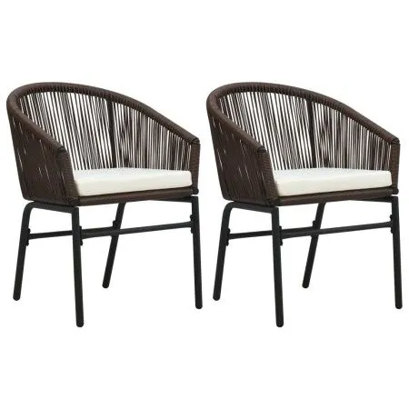 Sillas de jardín 2 unidades ratán sintético marrón de vidaXL, Sillas de jardín - Ref: Foro24-48136, Precio: 166,94 €, Descuen...