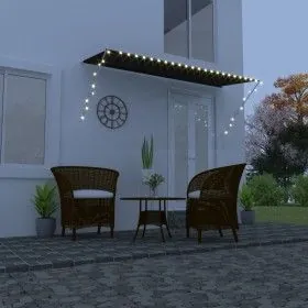 Toldo retráctil con LED gris antracita 350x150 cm de vidaXL, Toldos - Ref: Foro24-145919, Precio: 63,56 €, Descuento: %