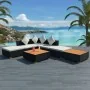 Muebles de jardín y cojines 7 piezas ratán sintético negro de vidaXL, Conjuntos de jardín - Ref: Foro24-42757, Precio: 641,43...