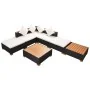 Muebles de jardín y cojines 7 piezas ratán sintético negro de vidaXL, Conjuntos de jardín - Ref: Foro24-42757, Precio: 641,43...