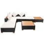 Muebles de jardín y cojines 7 piezas ratán sintético negro de vidaXL, Conjuntos de jardín - Ref: Foro24-42757, Precio: 641,43...
