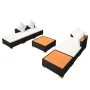 Muebles de jardín y cojines 7 piezas ratán sintético negro de vidaXL, Conjuntos de jardín - Ref: Foro24-42757, Precio: 641,43...