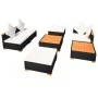 Muebles de jardín y cojines 7 piezas ratán sintético negro de vidaXL, Conjuntos de jardín - Ref: Foro24-42757, Precio: 641,43...