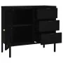Aparador de acero y vidrio templado negro 75x35x70 cm de vidaXL, Aparadores - Ref: Foro24-336073, Precio: 166,56 €, Descuento: %