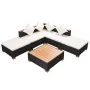 Set muebles de jardín 6 piezas y cojines ratán sintético negro de vidaXL, Conjuntos de jardín - Ref: Foro24-42755, Precio: 54...