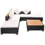 Set muebles de jardín 6 piezas y cojines ratán sintético negro de vidaXL, Conjuntos de jardín - Ref: Foro24-42755, Precio: 54...