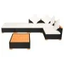 Set muebles de jardín 6 piezas y cojines ratán sintético negro de vidaXL, Conjuntos de jardín - Ref: Foro24-42755, Precio: 54...