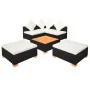 Set muebles de jardín 6 piezas y cojines ratán sintético negro de vidaXL, Conjuntos de jardín - Ref: Foro24-42755, Precio: 54...