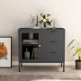 Aparador de acero y vidrio templado antracita 75x35x70 cm de vidaXL, Aparadores - Ref: Foro24-336075, Precio: 166,01 €, Descu...