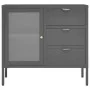 Aparador de acero y vidrio templado antracita 75x35x70 cm de vidaXL, Aparadores - Ref: Foro24-336075, Precio: 166,01 €, Descu...
