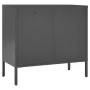 Aparador de acero y vidrio templado antracita 75x35x70 cm de vidaXL, Aparadores - Ref: Foro24-336075, Precio: 166,01 €, Descu...