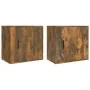 Mesitas de noche de pared 2 uds color roble ahumado 50x30x47 cm de vidaXL, Mesitas de noche - Ref: Foro24-816875, Precio: 43,...