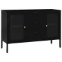 Aparador de acero y vidrio negro 105x35x70 cm de vidaXL, Aparadores - Ref: Foro24-336076, Precio: 202,23 €, Descuento: %