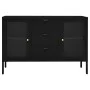 Aparador de acero y vidrio negro 105x35x70 cm de vidaXL, Aparadores - Ref: Foro24-336076, Precio: 202,23 €, Descuento: %