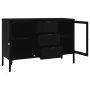 Aparador de acero y vidrio negro 105x35x70 cm de vidaXL, Aparadores - Ref: Foro24-336076, Precio: 202,23 €, Descuento: %