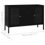 Aparador de acero y vidrio negro 105x35x70 cm de vidaXL, Aparadores - Ref: Foro24-336076, Precio: 202,23 €, Descuento: %