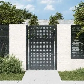 Puerta de jardín acero gris antracita 105x200 cm de vidaXL, Puertas de jardín - Ref: Foro24-154562, Precio: 233,22 €, Descuen...