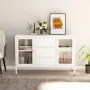 Aparador de acero y vidrio templado blanco 105x35x70 cm de vidaXL, Aparadores - Ref: Foro24-336077, Precio: 203,30 €, Descuen...