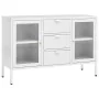 Aparador de acero y vidrio templado blanco 105x35x70 cm de vidaXL, Aparadores - Ref: Foro24-336077, Precio: 203,30 €, Descuen...
