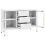 Aparador de acero y vidrio templado blanco 105x35x70 cm de vidaXL, Aparadores - Ref: Foro24-336077, Precio: 203,30 €, Descuen...