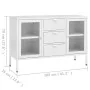 Aparador de acero y vidrio templado blanco 105x35x70 cm de vidaXL, Aparadores - Ref: Foro24-336077, Precio: 203,30 €, Descuen...