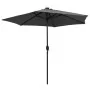 Sombrilla con luces LED palo de aluminio antracita 270 cm de vidaXL, Sombrillas - Ref: Foro24-47354, Precio: 99,11 €, Descuen...