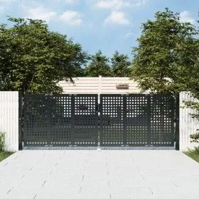Puerta de jardín acero gris antracita 300x150 cm de vidaXL, Puertas de jardín - Ref: Foro24-154566, Precio: 473,42 €, Descuen...