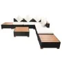 Muebles de jardín y cojines 8 piezas ratán sintético negro de vidaXL, Conjuntos de jardín - Ref: Foro24-42756, Precio: 950,21...