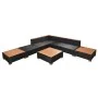 Muebles de jardín y cojines 8 piezas ratán sintético negro de vidaXL, Conjuntos de jardín - Ref: Foro24-42756, Precio: 950,21...