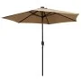 Sombrilla con luces LED y palo de aluminio gris taupe 270 cm de vidaXL, Sombrillas - Ref: Foro24-47355, Precio: 88,58 €, Desc...