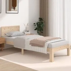 Bettgestell aus Massivholz 75x190 cm von vidaXL, Betten und Lattenroste - Ref: Foro24-810455, Preis: 89,04 €, Rabatt: %